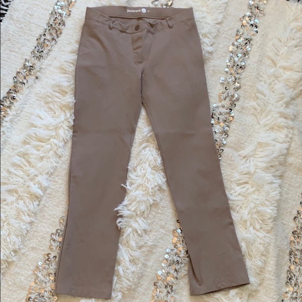 Betabrand khaki dress yoga pants large petite